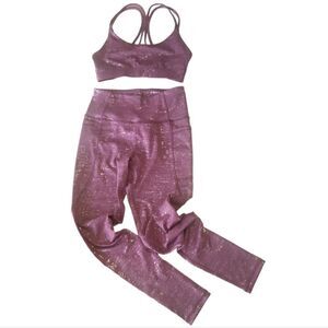 FOREVER 21 Burgundy Maroon Merlot  Fitness Activewear Set Sports Bra Leggings